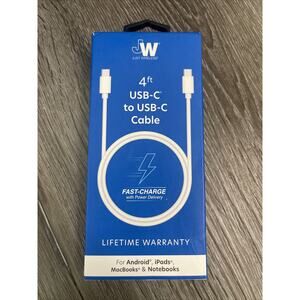 Factory Sealed ! Just Wireless JW 4ft Fast Charging USB-C To USB-C Cable